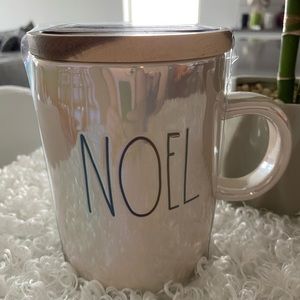 RAE DUNN IRIDESCENT NOEL CHRISTMAS MUG with lid